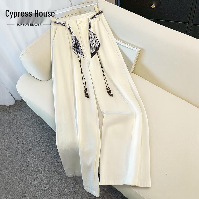 

Women s Elastic Waist Wide-Leg Jeans L