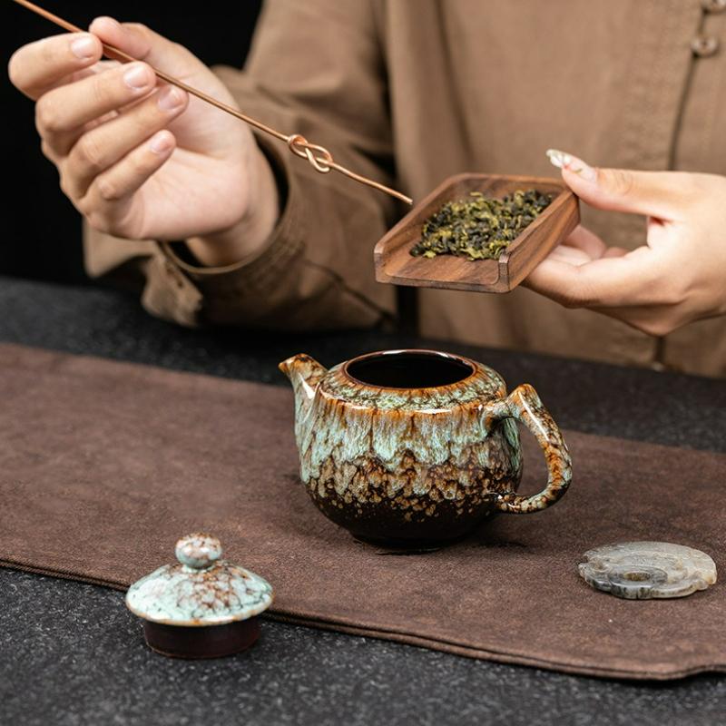 Japanese Style Kiln Change Ceramic Teapot Home Kung Fu TeaPot Tea Kettle Teaset Porcelain Teapot Traditional Chinese Teaware