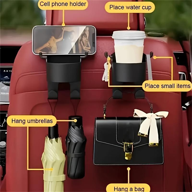 1PC Multifunctional Car Seat Rear Hook with Built-in Cup Holder - Essential Car Interior Finishing Accessories