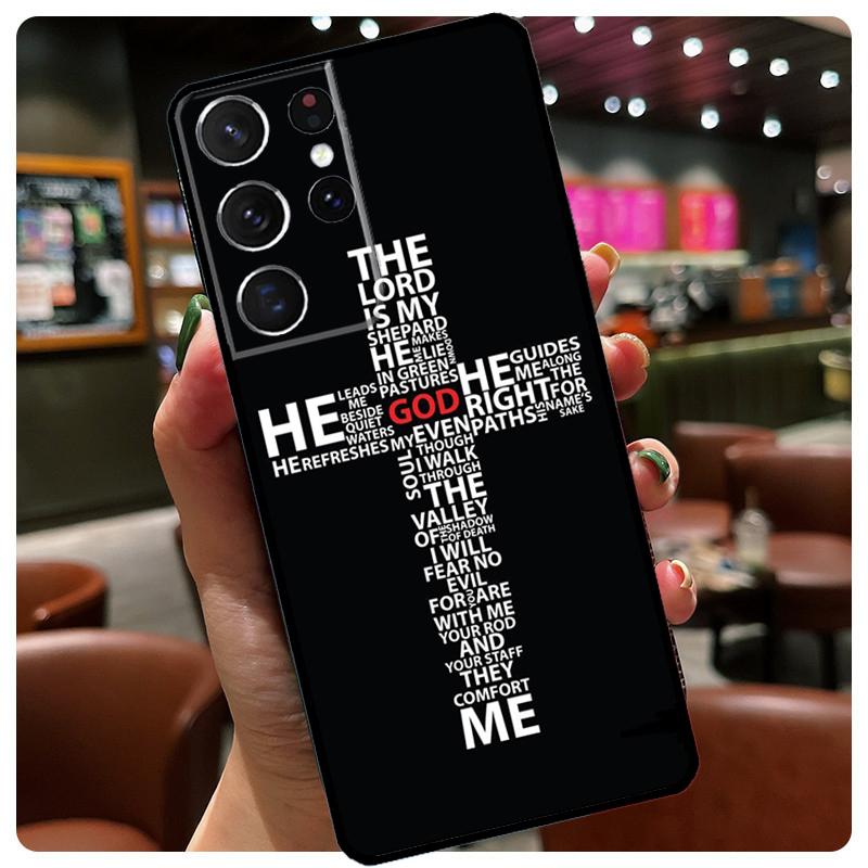 Jesus Cross Phone Case For Samsung Galaxy S23 Ultra S21 S22 S24 S25 Ultra S9 S10 Plus S24 S25 FE Cover