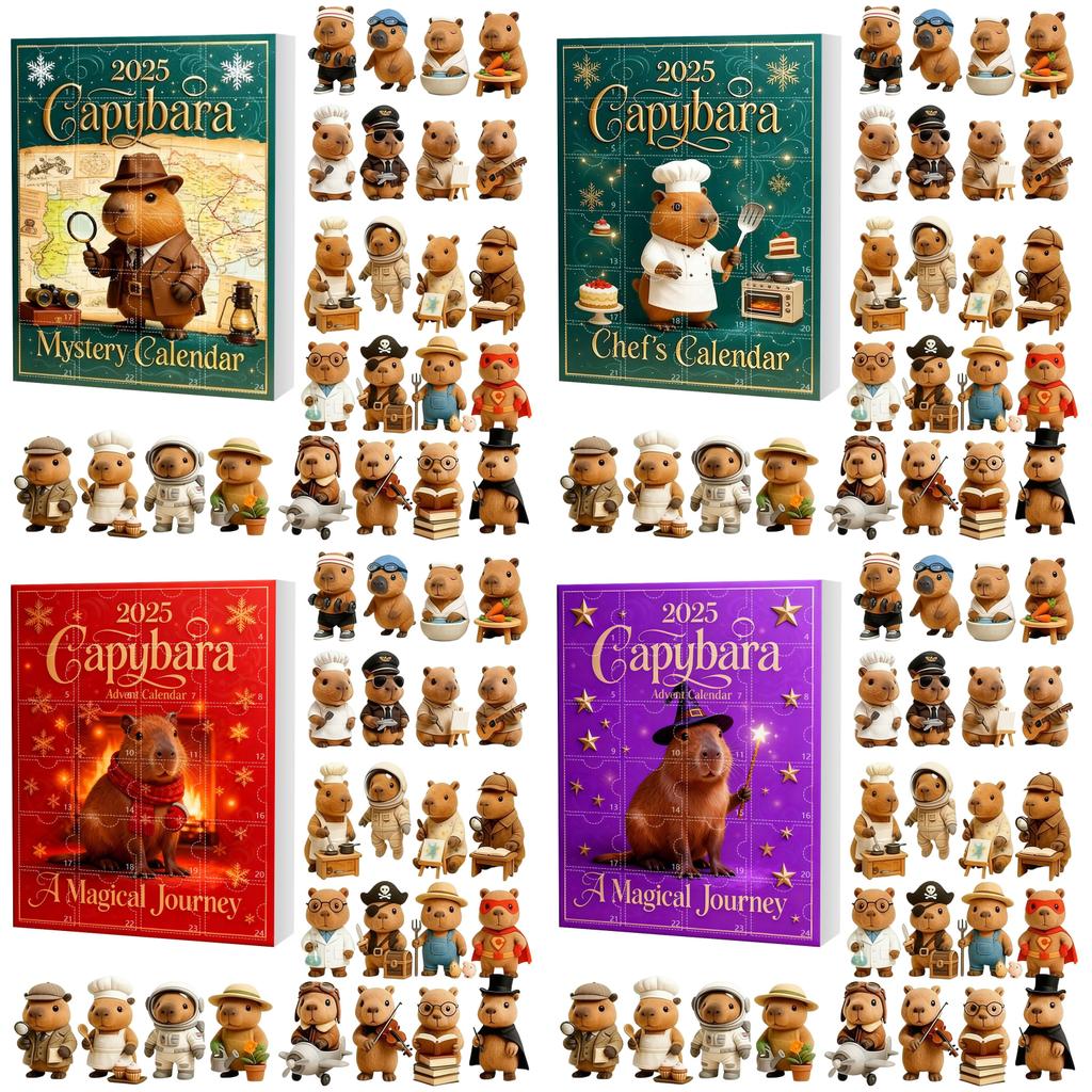 Christmas Capybara Advent Calendar Blind Box With Acrylic Figurines For Festive Decorations