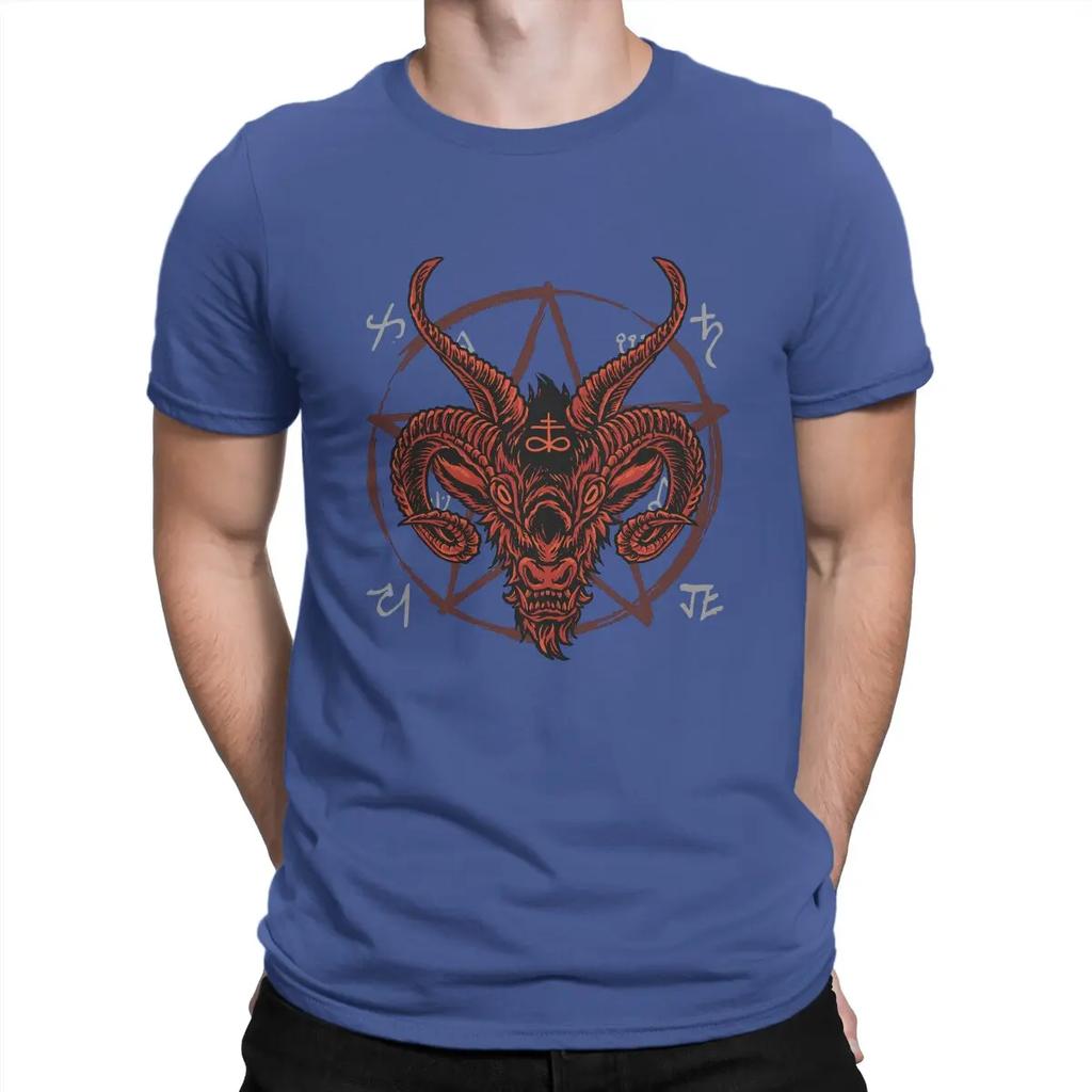 Satan Antichrist Goat Lucifer Devil Occult Classic Mans TShirt Baphomet Art Crewneck Tops 100 Cotton T Shirt Funny Top Quality
