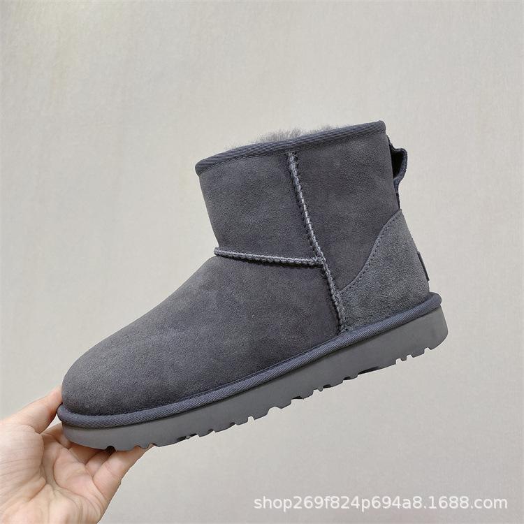 Sangpo snow boots women's fur integrated classic long tube piled thickened real wool warm cotton shoes men's winter shoes