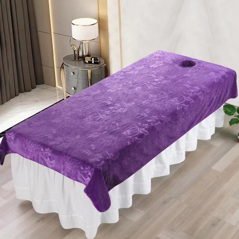 Soft Flannel Velvet Beauty Bedspread Beauty Bed Sheet SPA Massage Treatment Bed Table Cover Salon Bed Sheet With / Without Hole