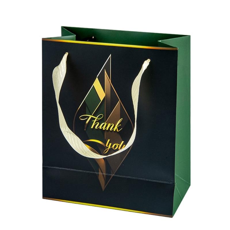 10 Pieces Multicolors Paper Bags Stylish Holiday Present Storage Pouches Handmade Assorted Color Gift Bag with Handles