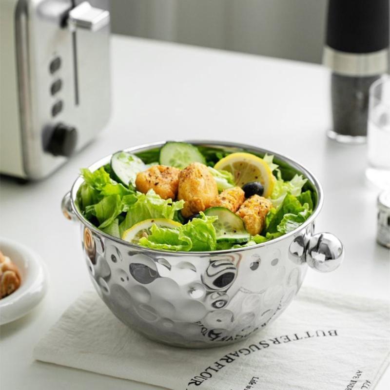 2PCS 304 Nonrust Steel Ice Buckets Set With Textured Hammered Finish And Ergonomic Handle Gift Ice Container Set