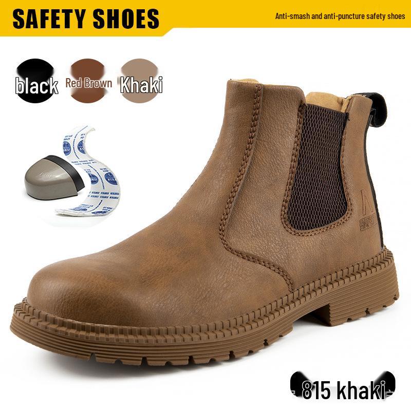 Ленивые мужские слипоны водоотталкивающие рабочие туфли: Удобные, Ударопрочные, Защищенные от проколов, Устойчивые к сжатию, Прочные для длительной носки.