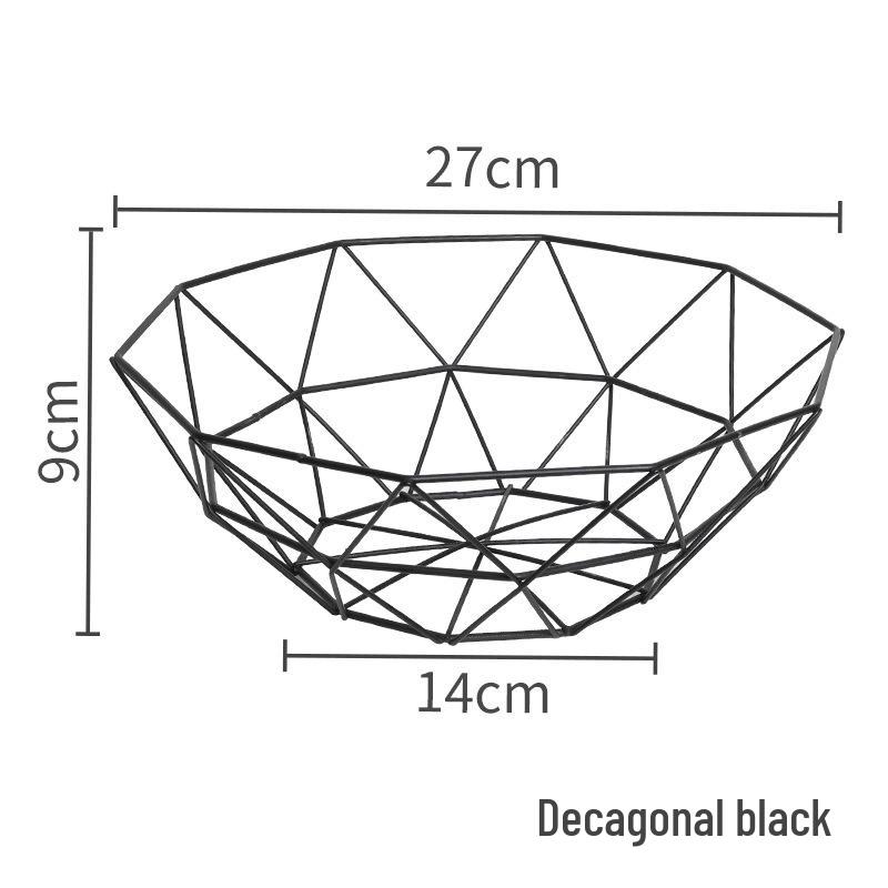 Nordic Wrought Iron Fruit Basket - Creative Living Room Snack & Fruit Plate