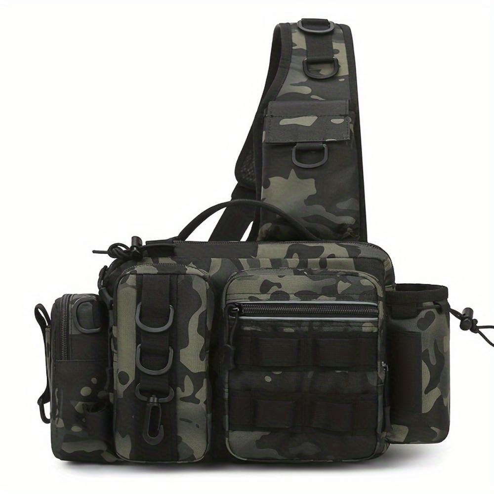 Outdoor Fishing Backpack, Shoulder Crossbody Fishing Tackle Bag, Adjustable Belt Design, Suitable for Fishing, Hiking, Camping