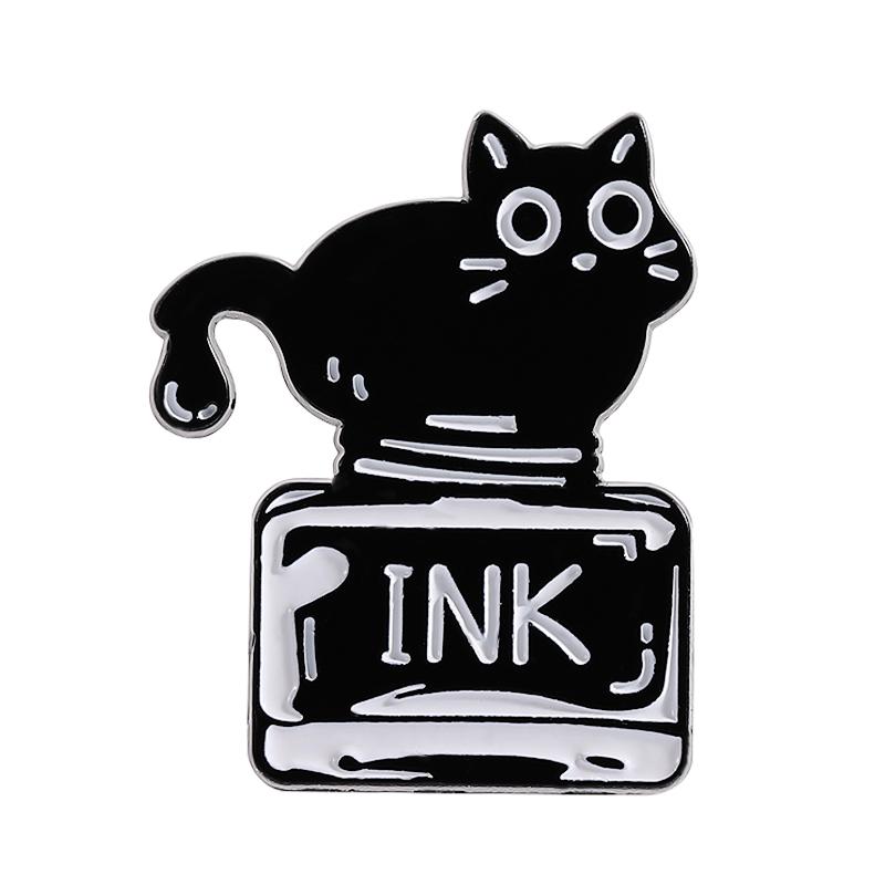 White Ghost With Cat Enamel Pins Spooky Pumpkin Skull Boo Kitten Halloween Brooches Lapel Badge Jewelry Gifts for Friends