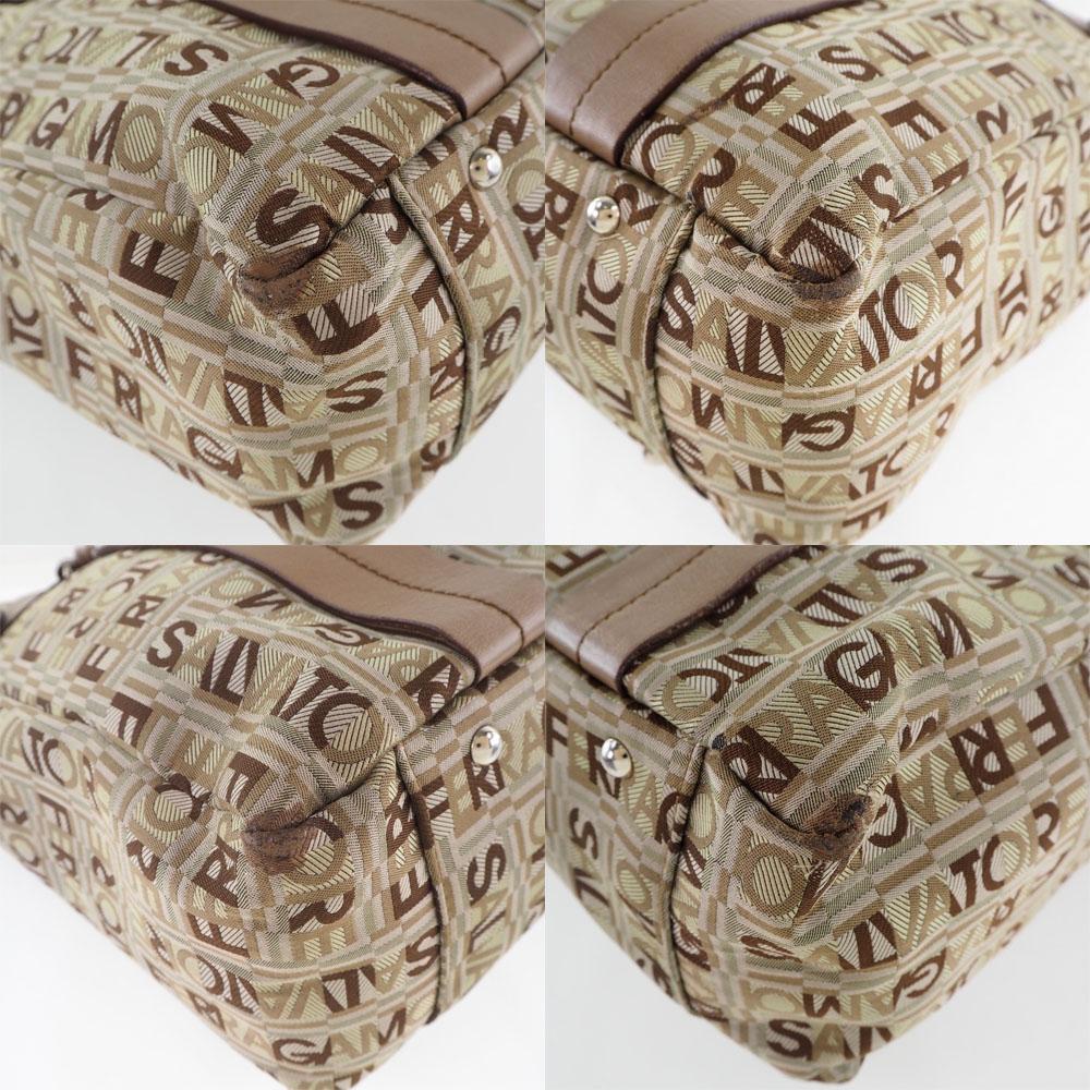 Salvatore Ferragamo Tote Bag Brown canvas/leather Women Used