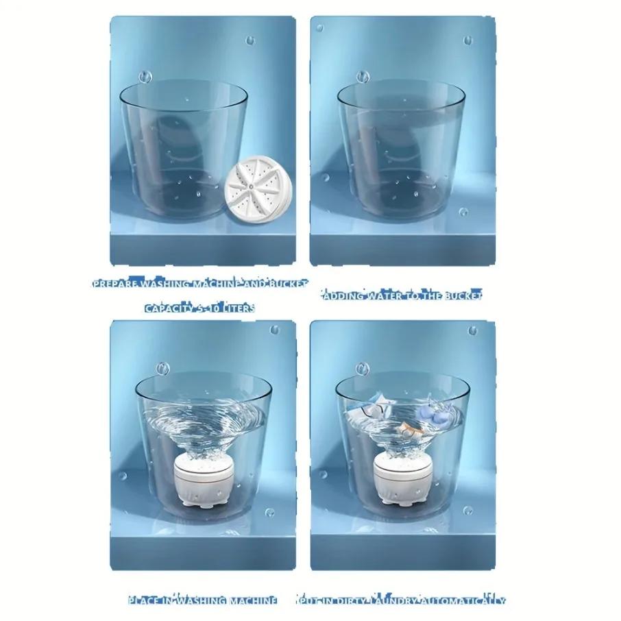 Mini washing machine suitable for socks, underwear, compact ultrasonic turbine washing machine travel and home laundry equipment