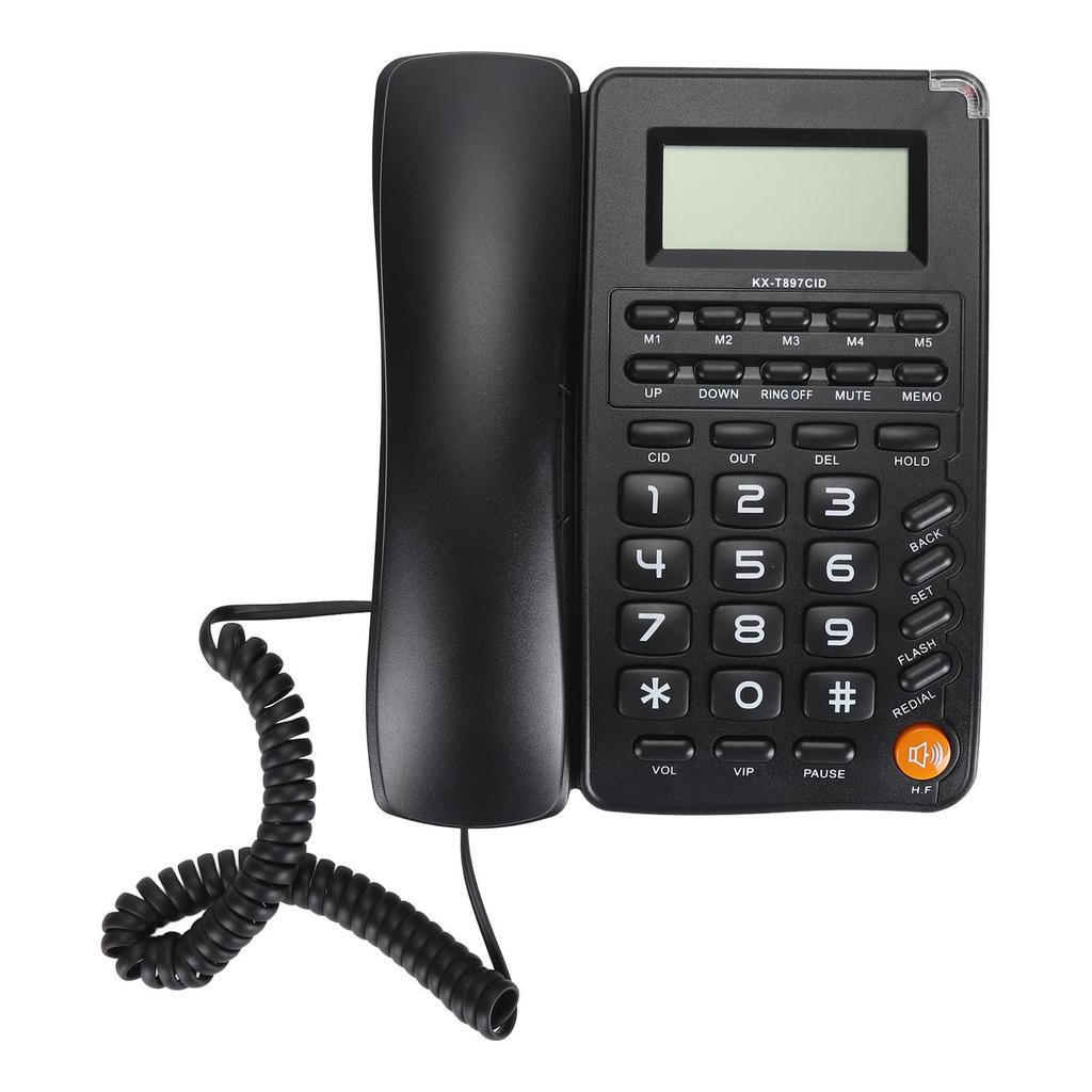 Desktop Telephone Big Button Corded Landline Telephone 16 Bit HD Screen Wired Phone for Home Hotel
