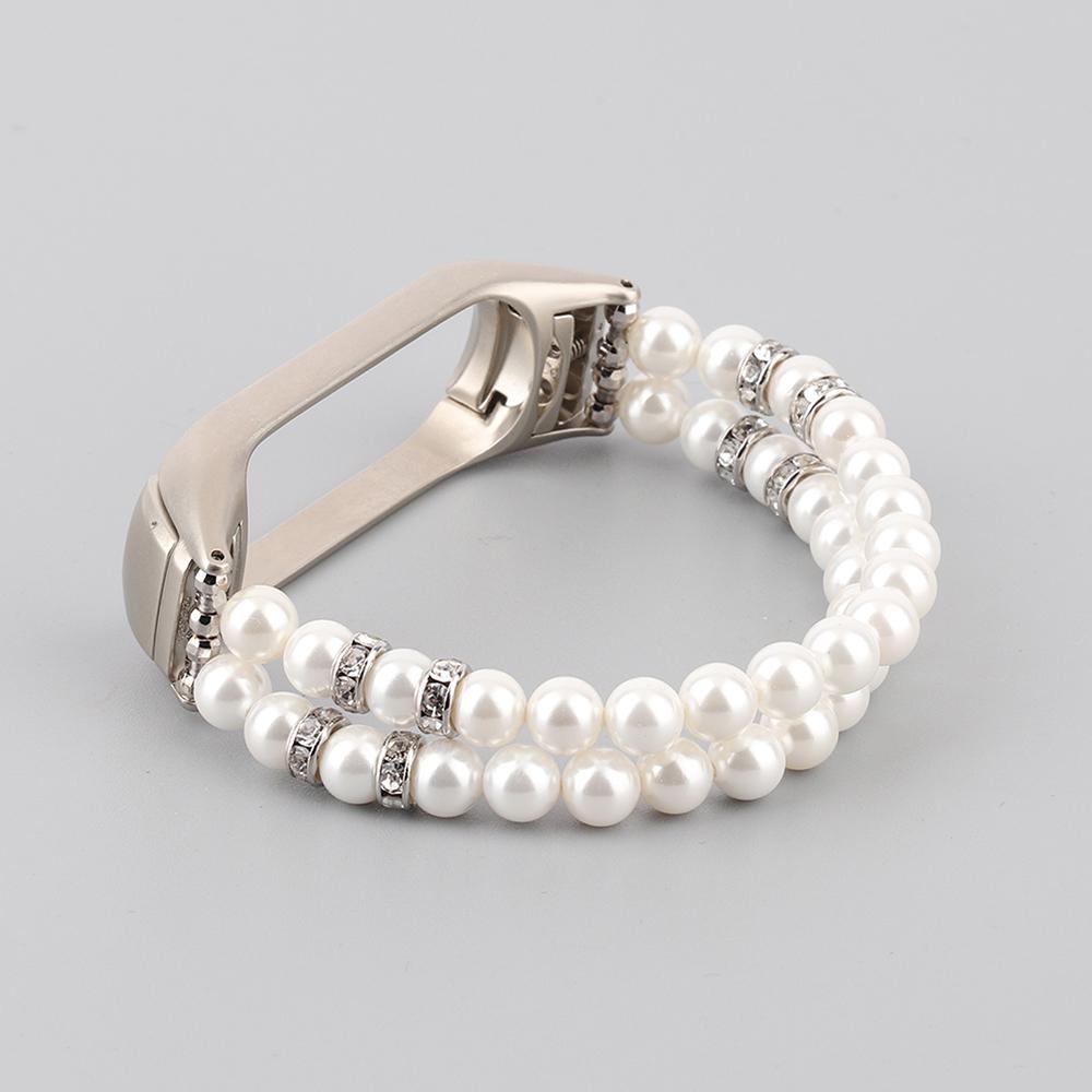 

Girl Bracelet for Xiaomi Mi Band 10 8 6 7 5 Bands Wristband Elastic Strap for Mi Band 5 Jewelry Pearl Dressy Band Bling Mi Band 8 9 10