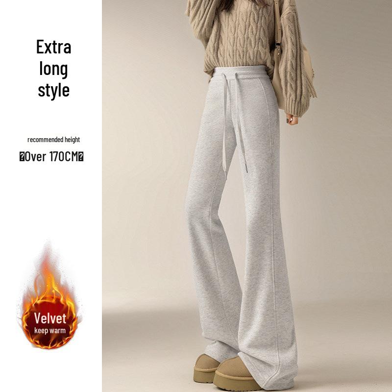 Women's Spring 2026 High-Waisted Micro-Flare Casual Pants - Slimming, Petite, Narrow Leg Design
