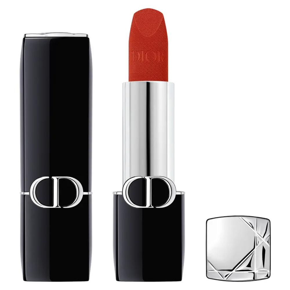 Dior Rouge Dior Lipstick 777 Lucky Matte Velvet Satin Finish 1.5g Vibrant Orange Red Lipstick красный