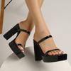 High heels sandals women's summer temperament half drag waterproof table thick heel with sandals
