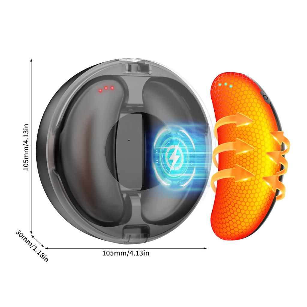 Handwärmer Mit Ladecase Wiederaufladbar Tragbar 3-Temperatur-Einstellungen 55°C ± 2°C Schnelle Heizung ABS+PC Material Für