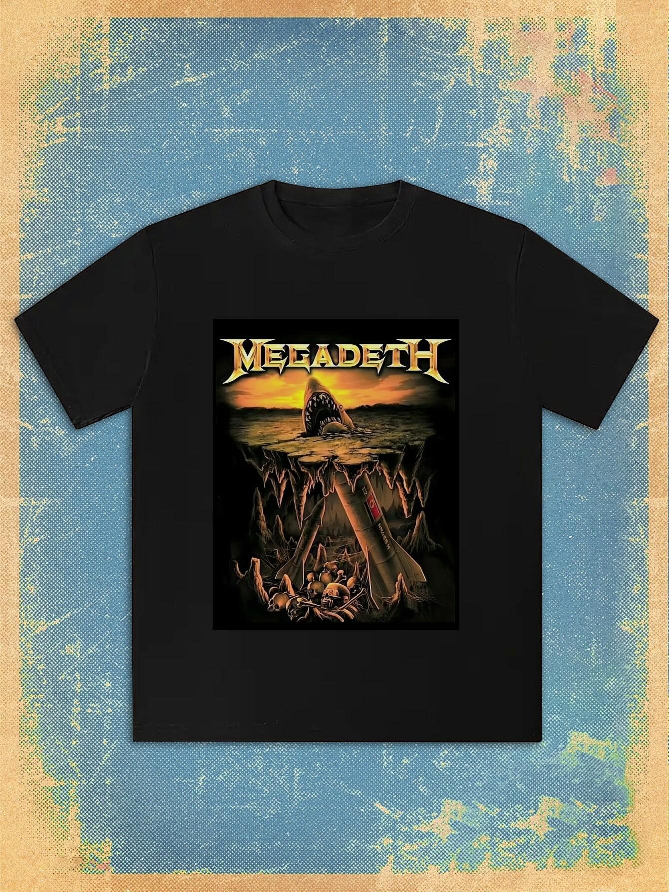 T-shirt Black Megadeth Graphic - Casual Crew Neck XXL