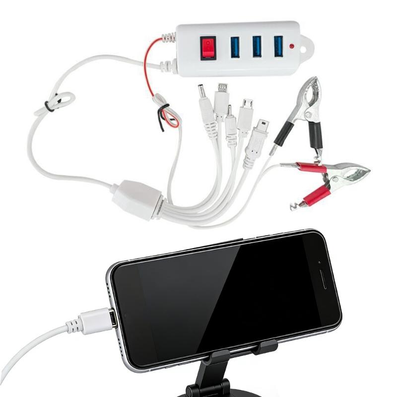 12V-24V 3 USB Clip Charger with Multi Port & Switches Universal Battery Mobile Phone Charger Built in Intelligent Chip