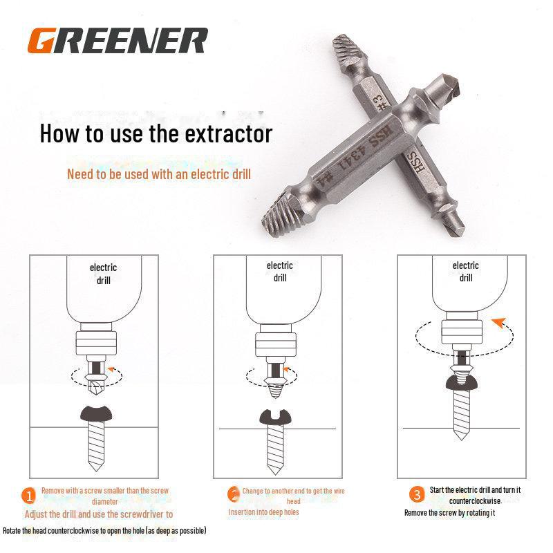 Green Forest Double-Head Wire & Screw Extractor Tool