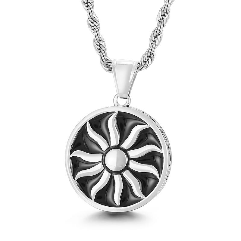 

Vintage Sun God Pendant Twist Chain Necklace Men s Punk 316L Stainless Steel Apollo Amulet Pendant Fashion Myth Jewellery 60cm