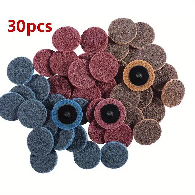 2-inch Nylon Sanding Disc Set: Red, Yellow, Blue - Non-woven Rotary Lock for Rust & Paint Removal