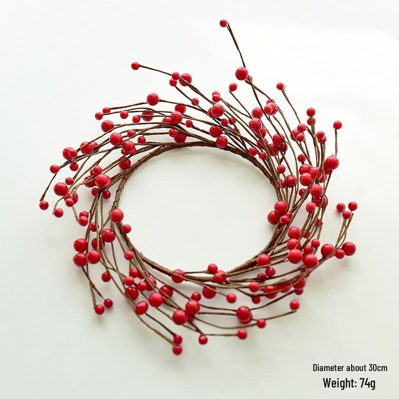 NUCHI Red Berry Flower Christmas Wreath & Tree Decoration Pendant