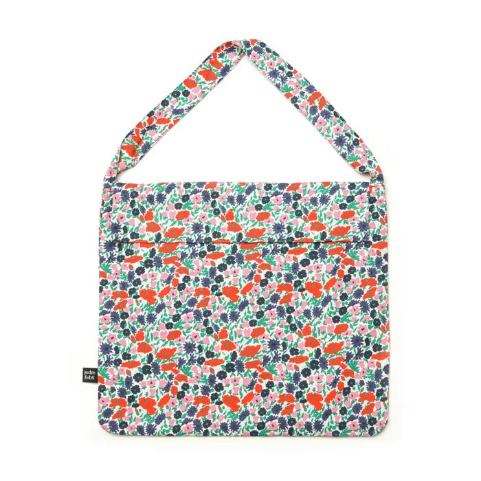 Flap ecobag flower_ navy, yellow