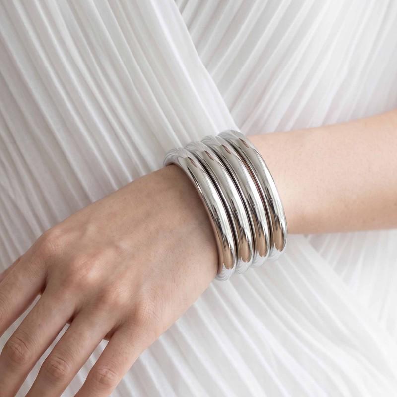 Elegant Minimalist Personality Bracelet Set - Women's Fashion Stackable Bangles with Unique Design