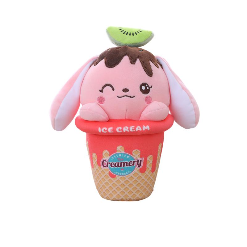 Ice Rabbit Cream Plush Toy Cute Doll Soft Stuffed Decor Birthday Gifts Kids Girl