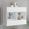 VidaXL TV Cabinet with LED Lights, Wall-Mounted TV Unit with Shelves, Hanging TV Stand for Living Room, Modern, White 837099
