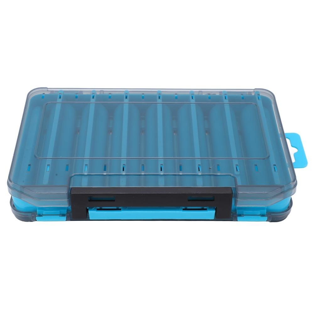 Double Sided Fishing Lure Box 14 Slots with Handle Tackle Box Waterproof Breathable Ventilation Bait Storage Box