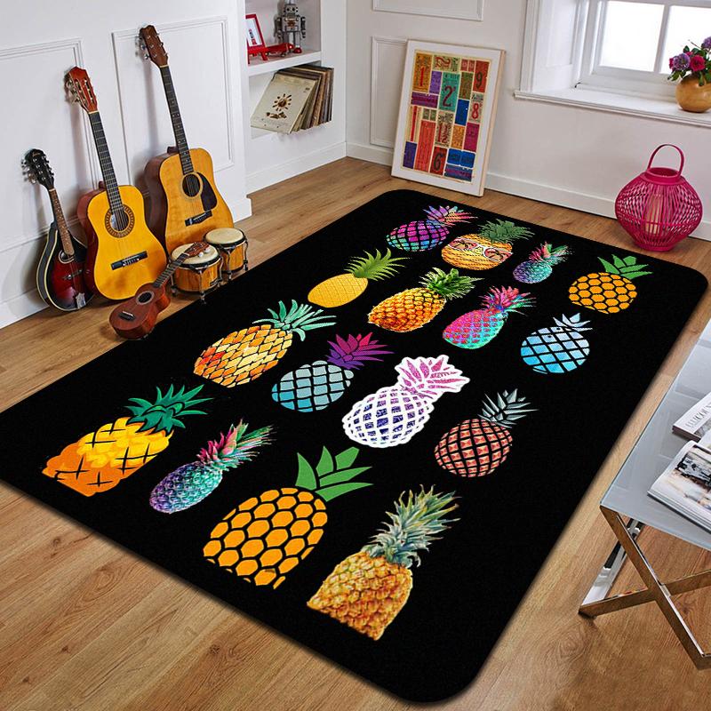 P-Pineapple Printed Carpet Fashion Yoga Mat Non-Slip Carpet Bedroom Decoration Outdoor Carpet Bedroom Birthday Gift