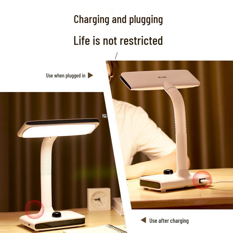 Premium Flicker-Free LED Rechargeable Eye-Protection Desk Lamp for Students and Dorms