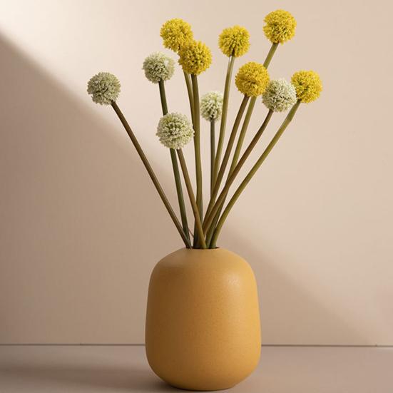 6 Mazzi Fiori Finti Crisantemi Pompom Fiori Artificiali Finti Mini Palla di Crisantemo con Gambo per Riempimento Vasi Casa Matrimonio Festa Centrotavola Composizioni Floreali