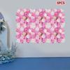 6Pcs Artificial Flower Wall Panels, 15x15In 3D Rose Hydrangea Dahlia Floral Mat, Pink White Faux Flowers for Wedding, Home Decor