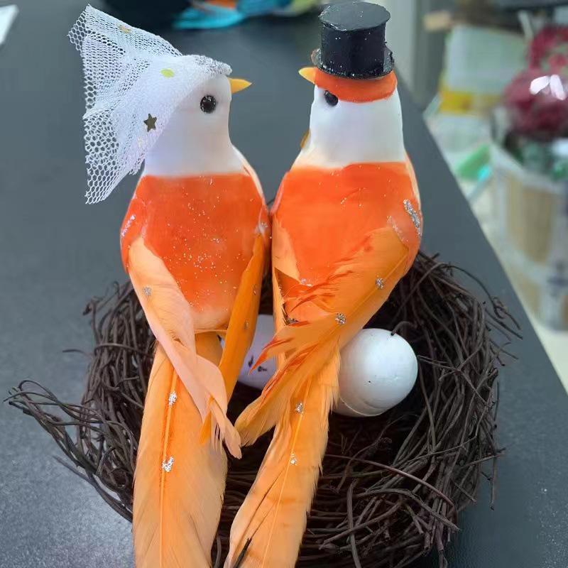 Creative Flickering Birdhouse Ornament for Garden or Balcony with Wall-Mountable Branch Decoration