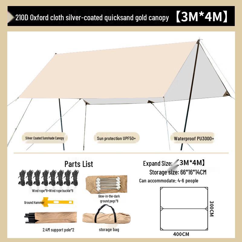 Outdoor Canopy Tarp Tent 300cm x 400cm