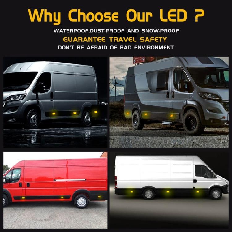 Side Marker Tail Lights Replacement Tail Stop Brake Light 24 LEDs Turn Signal Light Oval Trailer Lights with Reflector