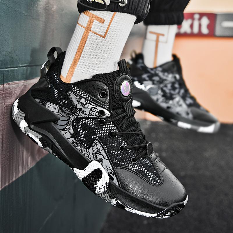 Basketball shoes men's shoes new summer mesh primary and secondary school students older children's sports shoes cement ground actual combat boots sn