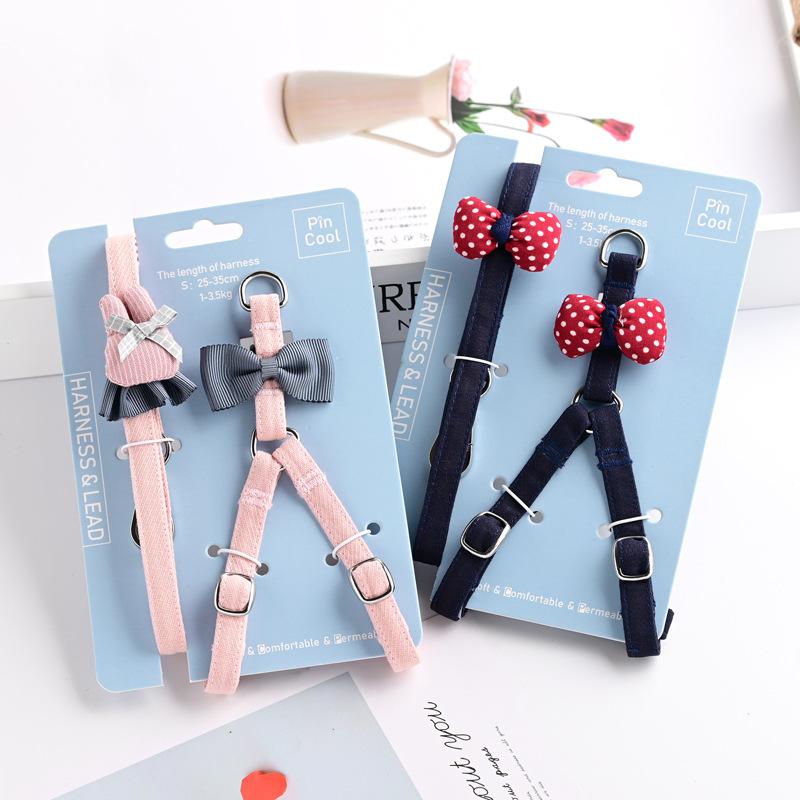 Pet Supplies Bow Dog Leash Milk Dog Small Dog Puppy Special Chest Strap