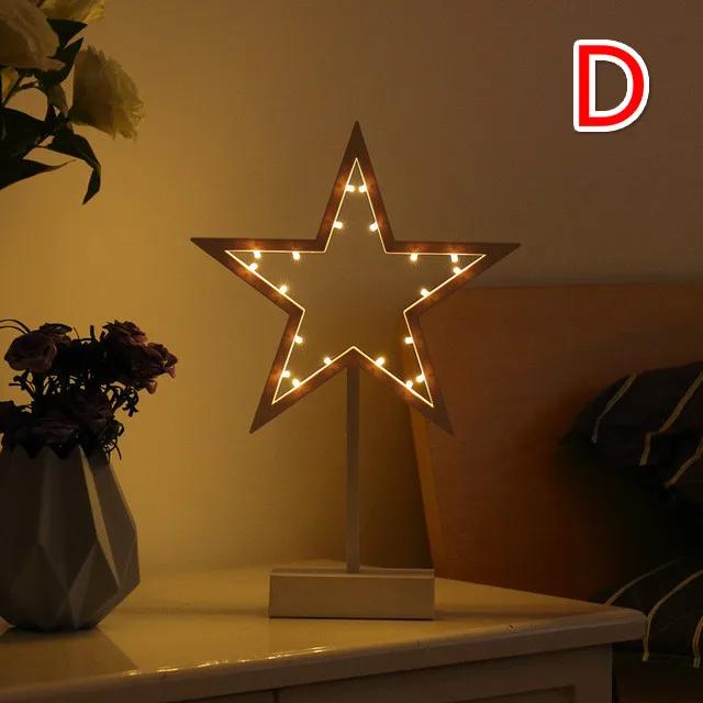 

Креативные светодиодные огни в форме звезд, рождественские елки, маленькие ночные огни, романтическая спальня, наружное украшение, тепло D