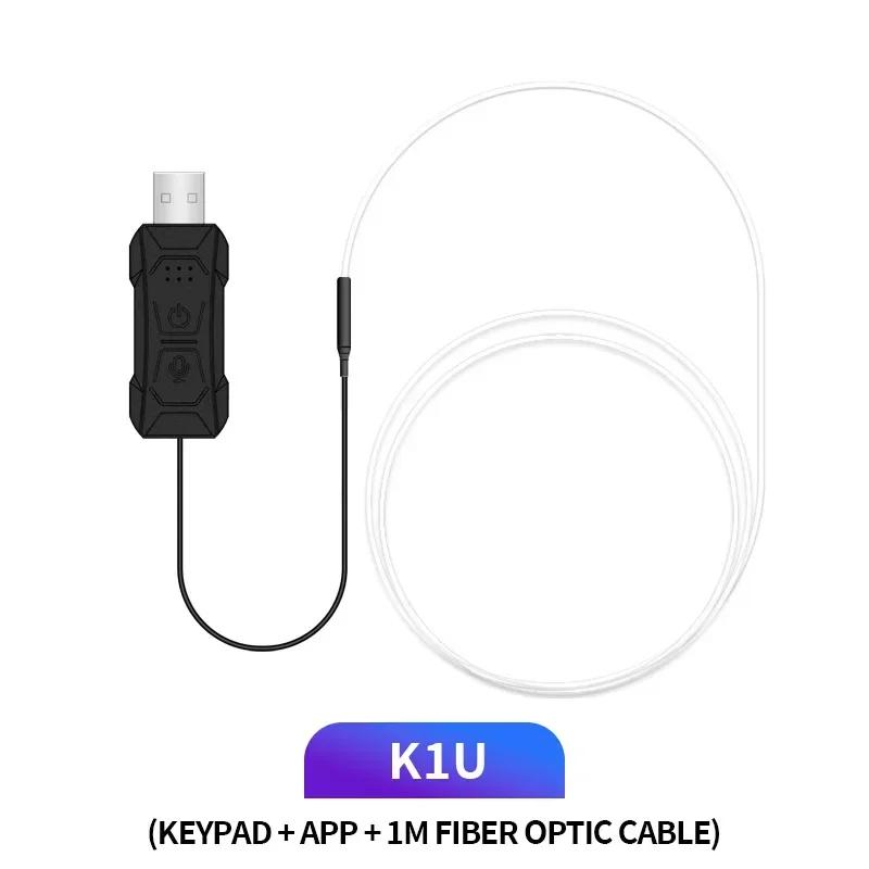 

1/2/3/4/5M светодиодная лента RGB для салона автомобиля, окружающий неоновый невидимый свет, USB-оптоволоконная атмосферная лампа, поддержка управления через приложение