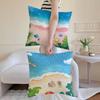 Charming Seaside Retreat Pillow Case Anti-dustmite Pillowcase Invisible Zipper Silky Short Plush Sofa Cushion Cover