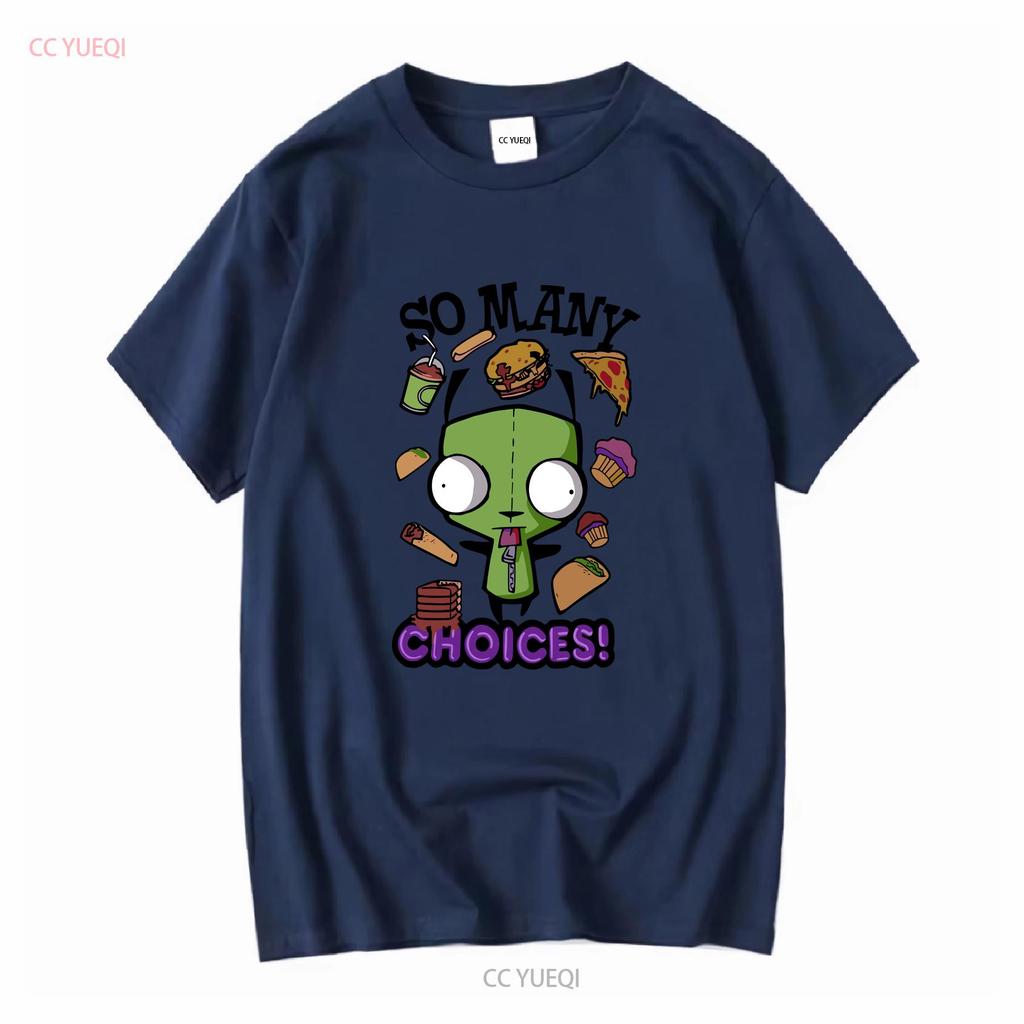 Emo Scene fashion shirt Invader Zim So Many Choices T 2000s Vintage Hot Topic long or short sleeves vintage Washed Stylish