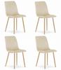 Lava Chair - Light Beige Velvet / Wood-Colored Legs X 4