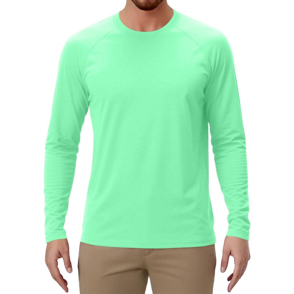 Men's Solid Color Raglan Long Sleeve Sports Top