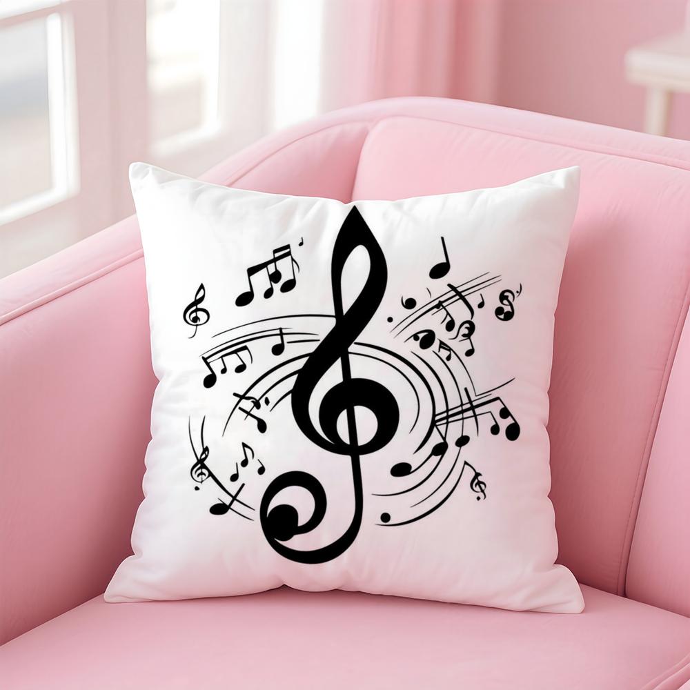 Sheet Music Printing Cushion Cover Pillow Case Soft Friendly Fabric & Concealed Zipper