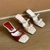 Broken Flower French Small Sandals Women's Outer Wear 2025 Summer New Models with Skirts, Beautiful Slope Heels, High Heels, Slippers